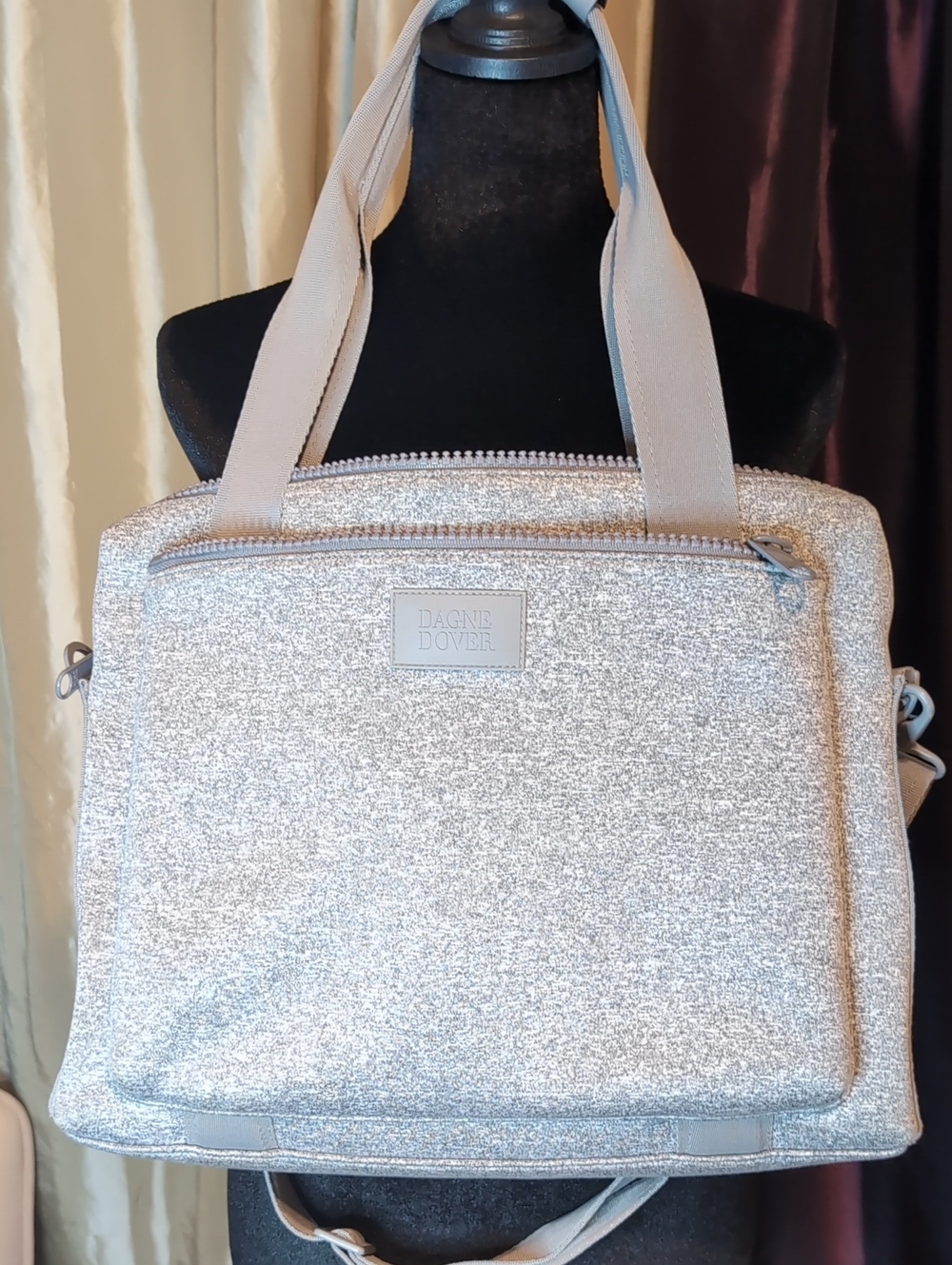 Healther Grey Neoprene Dagne Dover  Crossbody Laptop Bag - Picture 2 of 7